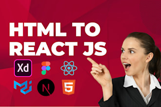 convert html template to react js or nextjs with tailwind css