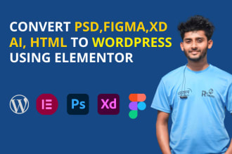 convert figma to wordpress using elementor or wpbakery psd to wordpress