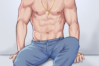 draw yaoi, bara, furry, gay commisions from anime, video games, ocs