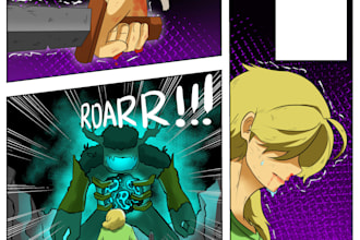 create manga comic page with custom characters