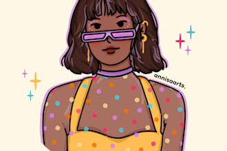 draw a custom icon profile picture cartoon portrait for you