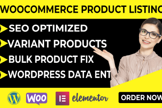 do woocommerce product listings and wordpress data entry