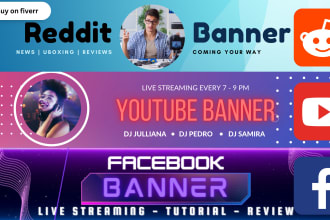 design awesome reddit, facebook, and youtube banner and logo