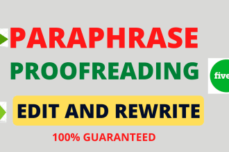 manually edit, paraphrase, proofread, rewrite, rephrase and reword your content