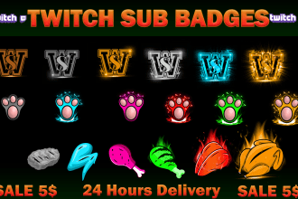 twitch emojis, bit badges and sub badges