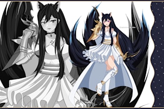 draw cute anime character, fanart, oc or moe style