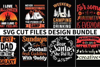 make tshirt design with svg cutting files bundle design