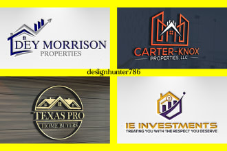 design construction, property and real estate investment logo