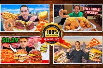 design attractive food thumbnails for youtube channel