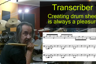 transcribe drums parts of any song by ear into drum sheet
