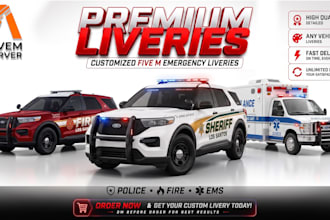 desigh custom livery of police cars of fivem server