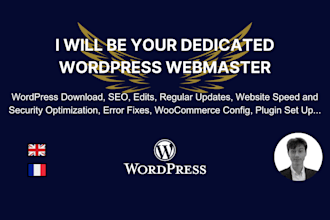 be your dedicated wordpress webmaster, virtual assistant