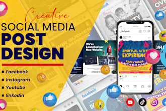 design attractive instagram facebook and other social media post graphics