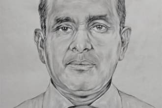 draw a realistic pencil sketch portrait from a photo in 24 hour