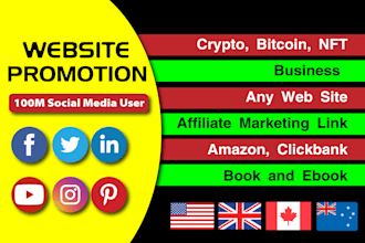 promote your website product business nft book any link social media marketing