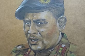 draw a beautiful color pencil sketch portrait
