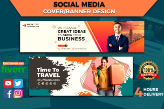 design a professional facebook cover youtube or twitter, linkedin banner