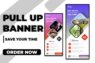 do banner design, roll up banner, and retractable banner
