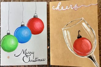 hand paint your christmas cards