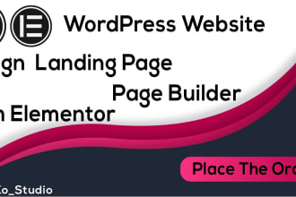 design, redesign responsive one page website or landing page with elementor pro