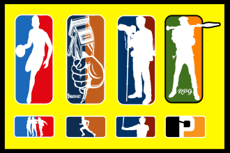 create silhouette nba and mlb logo with your favourites things