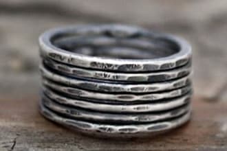 make a seven sterling silver stacking rings
