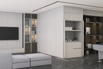 do interior design with realistic render for your space using 3ds max