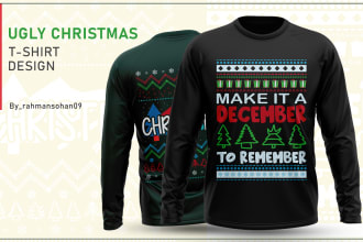 do ugly christmas sweater and tshirt design
