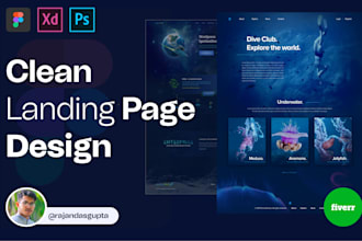 do clean professional web landing page UI UX design figma