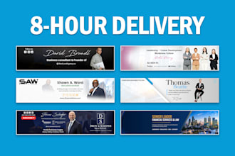 design professional linkedin banner, header, cover, post, and ad