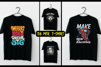 do custom trendy, typography t shirt designs and bulk t shirt design