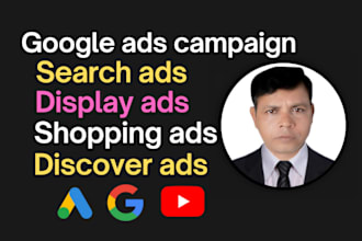 setup your google ads campaign, search ads, display ads, discover, shopping ads