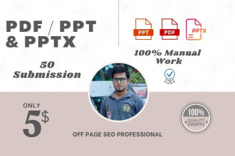 publish manual PDF or PPT submission on 50 sites