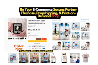 build dropshipping and print on demand ecommerce website, plus base pod design