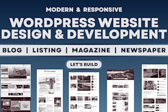 build modern wordpress website, niche blog, trendy magazine and online newspaper