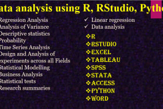 do linear, multiple, and logistic regression analysis in spss, rstudio, excel