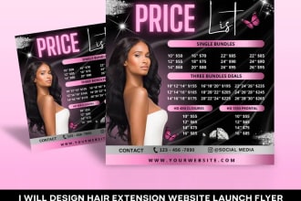 design hair extension and lash extension flyers, spa flyers