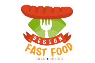 design high quality fast food logo with text with any file