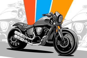 make your motorcycle,bike into amazing  vectors or line art