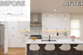 create stunning 3d modern kitchens for remodel