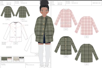 make gorgeous detailed kids wear illust and tech drawing