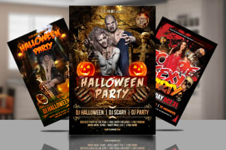 do halloween event flyer and party flyer
