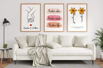design a minimalist typography poster, wall art design