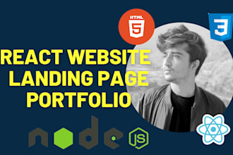 do react single page responsive website for landing page or portfolio