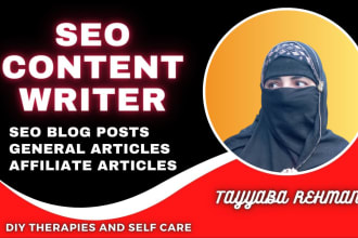 write SEO blog posts and general articles for DIY therapies and self care