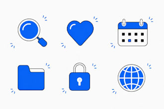 design unique and modern custom flat icon set