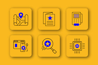 custom flat icon set design for web and app