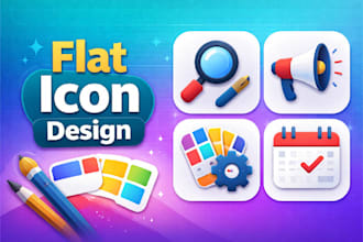 design professional flat icon sets for web and app UI UX