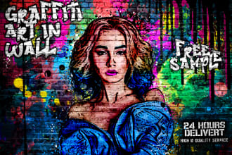 make a graffiti on wall with free sample