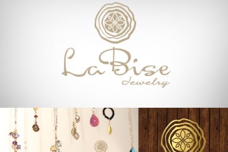 create a watercolor crystal jewelry logo for you